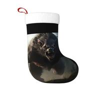 WHJSSF Calze decorative natalizie con lupo mannaro stampato HD, morbidi, soffici e resistenti per Halloween, riunioni di vacanza, ecc