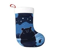 WHJSSF Calze decorative natalizie con orso che fa il bagno sotto le stelle, morbide, leggere, con una buona sensazione tattile per Halloween e Capodanno