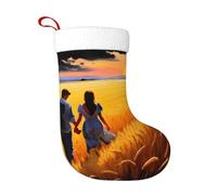 WHJSSF Calze decorative natalizie Love in the wheat field Stampato Utilizzato per attività comunitarie, spettacoli teatrali e riunioni di festa