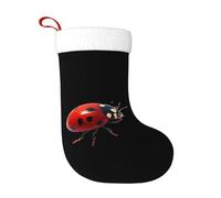 WHJSSF Calze decorative rosse a forma di coccinella con sette stelle, per decorare Halloween, Natale e Capodanno