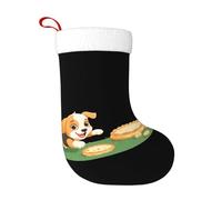 WHJSSF Calzini decorativi natalizi con immagine di cucciolo che insegue la torta, per decorare Halloween, Natale e Capodanno