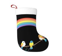 WHJSSF Calzini decorativi natalizi con motivo uccellini sotto l'arcobaleno, morbidi, leggeri, con una buona sensazione tattile per Halloween e Capodanno