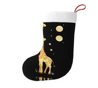 Whjssf Calzini decorativi natalizi stampati con giraffa, motivo cielo stellato, per alberi di Natale, tavoli da pranzo