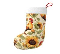 WHJSSF - Calzini decorativi natalizi vintage con girasole e gallo stampato, morbidi e soffici, per donne e uomini