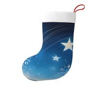 Whjssf Calzini decorativi per alberi di Natale, motivo: cielo stellato blu, per tavoli da pranzo