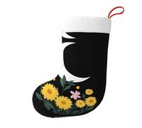 WHJSSF Calzini natalizi stampati con la luna nei fiori spezzati, grande capacità, decorazione per calze