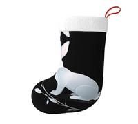 Whjssf Calzini natalizi stampati su entrambi i lati con immagine del ramo d'argento di un coniglio per decorazioni interne per feste di grande capacità