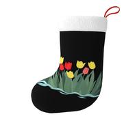 Whjssf Calzini natalizi stampati su entrambi i lati con immagine di tulipani dal mare, per feste di grande capacità, decorazioni per interni