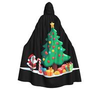 WHJSSF Candy under the Christmas Tree Stampe Halloween adulto mantello con cappuccio mantello con papillon per feste in costume cosplay