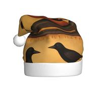 WHJSSF Cappelli di Natale della peluche degli uomini e delle donne di stampa della zucca e del merlo e della zucca, cappucci adulti del partito