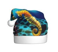 WHJSSF Cappelli di Natale della peluche degli uomini e delle donne di stampa subacquea del cavalluccio marino, cappellini adulti del partito di