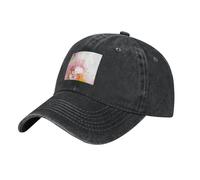 WHJSSF Cappello da baseball nero con frammento di colore con cinturino regolabile, in cotone, classico, per uomini e donne, traspirante ed elegante, Nero , Taglia unica