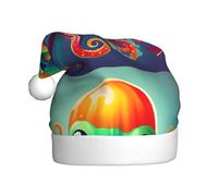 WHJSSF Cappello di Natale colorato con immagine di polpo calamari per adulti che lo rende un regalo divertente e durevole per uomini e donne