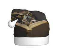 WHJSSF Cappello di Natale con gufo che legge un libro per adulti accessorio di qualità morbido, leggero e soffice