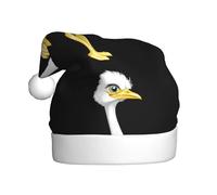 WHJSSF Cappello di Natale con immagine di struzzo dalle ali dorate, per adulti, tesa morbida e soffice, leggero e confortevole