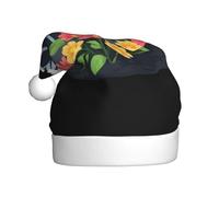 WHJSSF Cappello di Natale con motivo floreale sul vulcano per adulti accessorio di qualità morbido, leggero e soffice