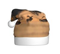 WHJSSF Cappello di Natale di stampa dell'alce dell'orso del cervo di caccia della fauna selvatica per uso adulto del partito