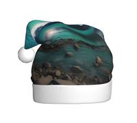 WHJSSF Cappello di Natale verde Aurora Borealis per adulti, tesa morbida e soffice, leggero e confortevole