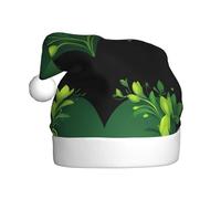 WHJSSF Cappello di Natale verde con immagine di fiori d'amore per adulti che lo rende un regalo divertente e durevole per uomini e donne