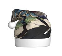 WHJSSF Cappello natalizio con immagine di gatto che trasporta la spada per adulti, tesa morbida e soffice, leggero e confortevole