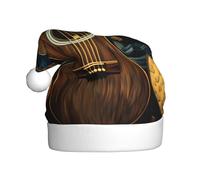 WHJSSF Cappello natalizio con tre chitarre, per adulti, tesa morbida e soffice, leggero e confortevole