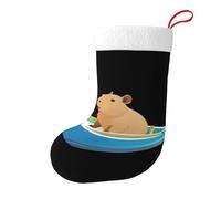 WHJSSF Capybara on a boat Pattern Christmas Decorative Socks Calza per decorare uffici, alberi di Natale