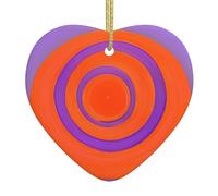 WHJSSF Cerchio arancione centrale immagine natale ceramica amore ciondolo decorazione interna regalo festival