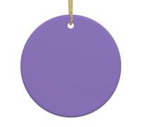 WHJSSF Ciondolo rotondo in ceramica natalizia con motivo viola ricco, 7,4 cm, aggiunge un'atmosfera festosa alle feste di vacanza