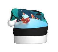 WHJSSF Città di Natale Stampa Cappelli di Natale della peluche degli uomini e delle donne, cappelli adulti del partito di festa di Capodanno