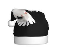 WHJSSF Colomba bianca che diffonde le ali Stampa Cappelli di Natale della peluche degli uomini e delle donne, cappelli adulti del partito di festa di Capodanno