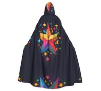 WHJSSF Colorful Star Notes Stampa Halloween Adulto Capo con Cappuccio Super Large Mantello Con Cappuccio