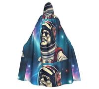 WHJSSF Cool Man In Outer Space Galaxy Prints, mantello con cappuccio per adulti, per Halloween, con cappuccio, senza cerniera, super grande