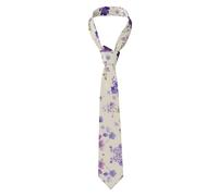 WHJSSF Cravatta da uomo con fiori colorati viola lavanda - morbida e confortevole per affari, tutti i giorni, lavoro, compleanno, matrimonio, festa, banchetto, 147 x 8,9 cm, facile da pulire