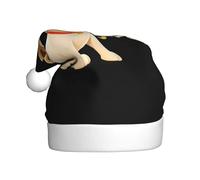 WHJSSF Cucciolo che soffia il corno stampato cappello di Natale per adulti per uomini e donne abbigliamento fascia per occasioni festive