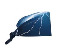 WHJSSF Cuffia da lavoro con motivo fulmine, per donne e uomini, regolabile, assorbe il sudore, traspirante, colore nero