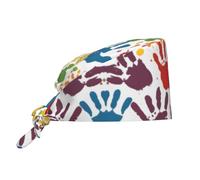 WHJSSF Cuffia da lavoro per donne e uomini, regolabile e traspirante, con stampa a mano, per bambini, colore: nero