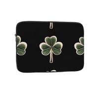 WHJSSF Custodia portatile per laptop da 15 pollici, con stampa di trifoglio, orlata dorata, per viaggi d'affari, scuola, ufficio, uso quotidiano