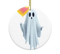 Whjssf Fantasma che tiene un palloncino d'amore decorazione circolare supermercato ceramica inverno festa di Natale casa