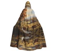 WHJSSF Farm With Deer Prints Halloween Adult Hooded Cloak è un mantello super grande, confortevole e resistente