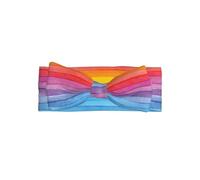 WHJSSF Fascia per capelli con fiocco a righe colorate arcobaleno, morbida ed elastica, accessorio per neonati per servizi fotografici, grazioso accessorio per bambine
