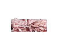 WHJSSF Fascia per capelli con fiocco per bambini, con stampa di rose rosa, morbida ed elastica, per servizi fotografici e baby shower