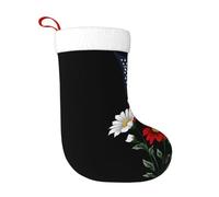 WHJSSF Fiori sotto la bandiera nazionale Pattern Natale decorativo calze calze morbide, leggere, con una buona sensazione tattile per Halloween e Capodanno
