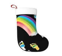 WHJSSF Footprints on the Rainbow Picture Calzini decorativi natalizi per decorare durante Halloween, Natale e Capodanno