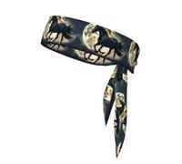 WHJSSF Foulard double-face con immagine di cavallo sotto la luna, asciugatura rapida, traspirante per donne, ragazze e uomini