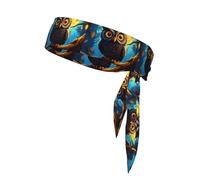 WHJSSF Foulard double-face con immagine di gufo dagli occhi gialli, asciugatura rapida, traspirante per donne, ragazze e uomini