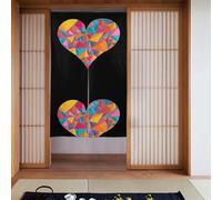 WHJSSF Frammenti colorati d'amore stampati tenda divisoria divisoria splicing protezione della privacy adatta per cucina, bagno, stanza 86,4 x 142,2 cm