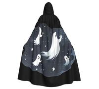 WHJSSF Ghosts volare attraverso il cielo stampa Halloween adulto mantello con cappuccio - mantello con cappuccio super grande senza cerniera