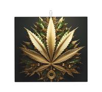 WHJSSF Golden Cannabis Prints, tappetino assorbente da cucina per uso come scolapiatti per mantenere asciutti i controsoffitti