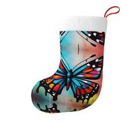 WHJSSF Graffiti Farfalla Stampato Calzini di Natale Calze Festival Grande Capacità Stampato Calzini Decorazione