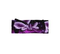 WHJSSF Graziosa fascia per capelli con fiocco viola con stampa di farfalle, accessorio morbido ed elastico per neonati per servizi fotografici e baby shower, copricapo delicato, carino e adorabile per